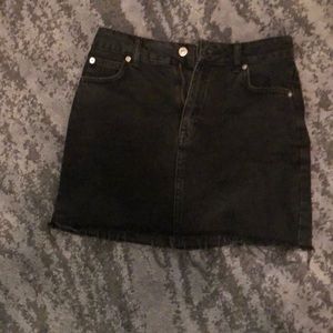 Gray denim mini skirt